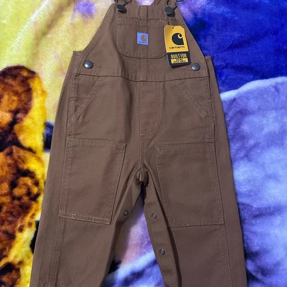 Carhartt Kids Overalls in Rich Brown - Picture 1 of 7